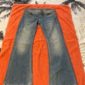 GUESS Foxy Flare Denim Blue Jeans with Branded Tab